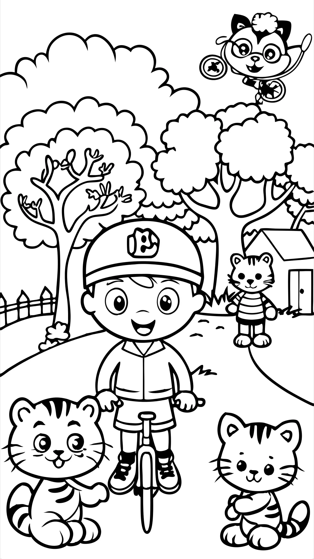 Páginas para colorear del vecindario de Daniel Tiger